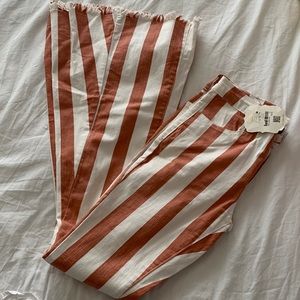 Altar’d State Striped Pants - Ivory & Burnt Coral